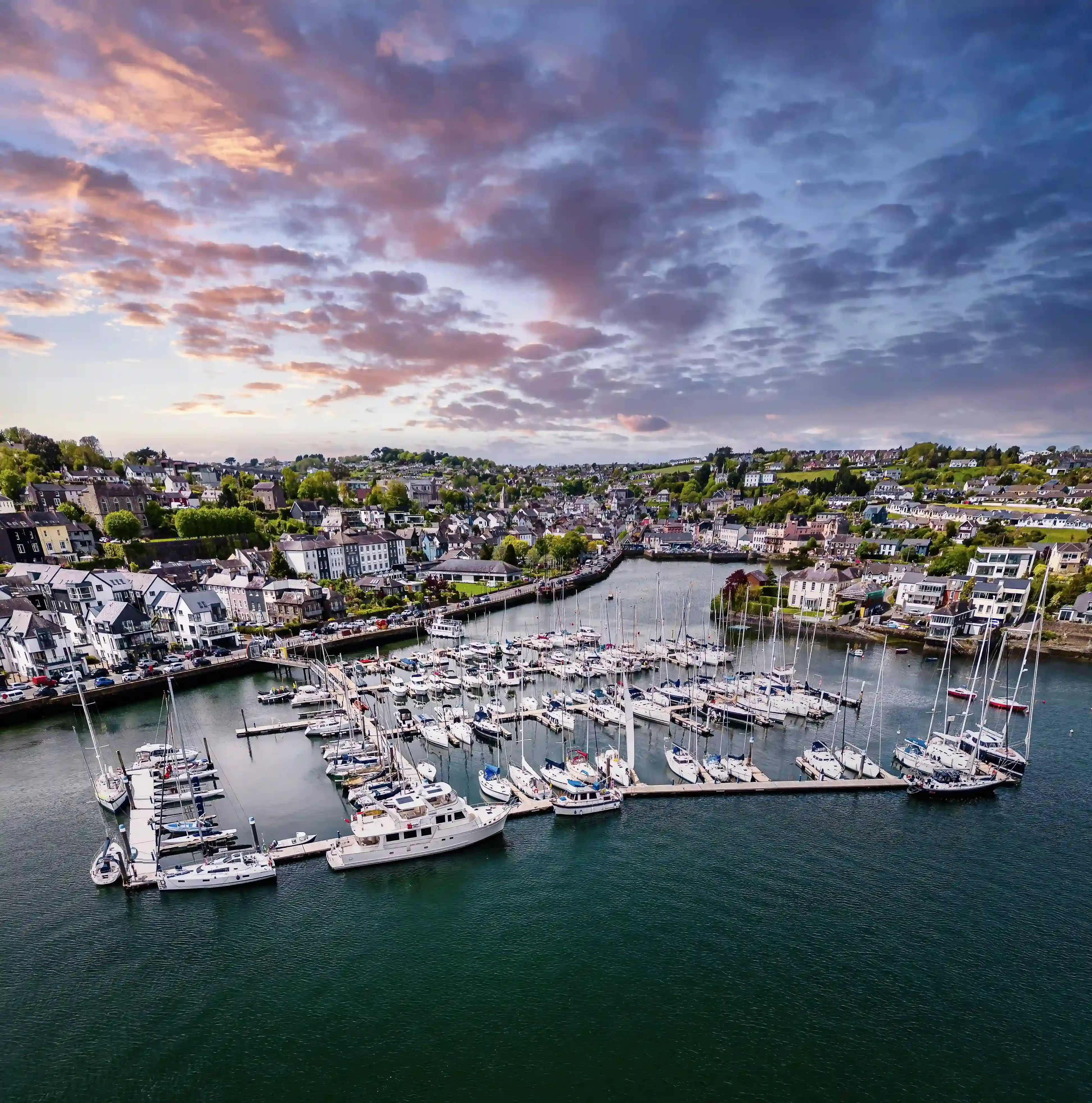 Aerial view of Kinsale boat yard